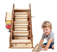Modello di scala mobile in legno per bambini, puzzle per modellini artigianali, kit di costruzione, dispositivo per esperimenti scientifici, rompicapo liscio fatto a mano, decorazione per la casa