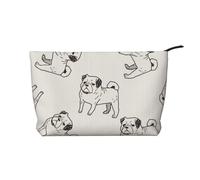 Modello di scarabocchio di cane, Borsa per cosmetici in velluto a coste Borsa per il trucco Borsa da viaggio portatile