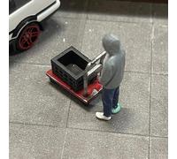 Modello di scena realistico di un carrello a mano in miniatura in scala 1/64