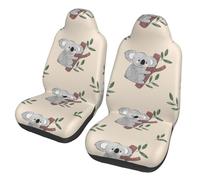 Modello di simpatici orsi koala dei cartoni animati,Coprisedile per auto protezioni per sedili anteriori per auto, 2 pezzi