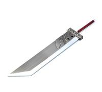 Modello di spada a due mani, Modello Buster Greatsword, lunghezza: 13,8 pollici/35 cm, interamente in metallo, con supporto espositivo, nero(Iron Gray)