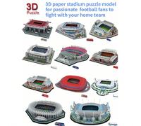 Modello di stadio di calcio puzzle 3D stereoscopico per Coppa del Mondo, puzzle di edificio di arena sportiva per Coppa del Mondo Old Trafford,San Siro/Meazza,Bernabeu,Juve,Stadio Etihad,Camp Nou,Alli
