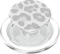 Modello di stampa della pelle del ghepardo grigio bianco PopSockets PopGrip per MagSafe
