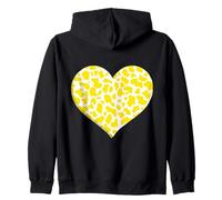Modello di Stampa Mucca Gialla - Cuore Giallo Mucca Modello Felpa con Cappuccio