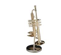 Modello di strumento musicale decorativo Tromba In Miniatura In Rame Con Supporto E Custodia Modello Replica In Miniatura Mini Tromba Ornamento Per La Casa