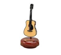 Modello Di Strumento Musicale Domestico Carillon rotante da 8,26 pollici Strumento musicale artigianale in miniatura Modello di liuto per chitarra Base mini scatola creativa(Guitar)