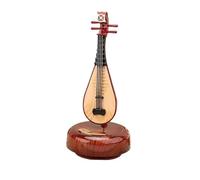 Modello Di Strumento Musicale Domestico Carillon rotante da 8,26 pollici Strumento musicale artigianale in miniatura Modello di liuto per chitarra Base mini scatola creativa(Lute)