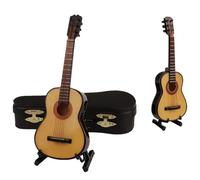 Modello Di Strumento Musicale Domestico Collezione Di Strumenti Musicali In Legno Ornamenti Decorativi Mini Chitarra Classica Con Supporto Decorazione Modello In Miniatura(D,16cm)