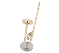 Modello Di Strumento Musicale Domestico Trombone In Miniatura Da 6,3 Pollici Con Supporto E Custodia Ornamenti Musicali Modello Strumento Placcato Oro