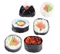Modello di Sushi Realistico Artificiale Pvc 6 Pezzi per Display | Riutilizzabile, Aspetto Realistico, Leggero, per Vetrina Sushi Shop e Fotografia
