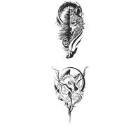 Modello Di Tatuaggio A Base Di Erbe Di Lupo Sul Dorso Della Mano, Sul Polso, Impermeabile, Duraturo E Realistico