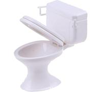 Modello di toilette in miniatura in plastica bianca in scala 1:12, realistico, accessori da bagno per casa delle bambole per mini decorazioni fai da te, mini mobili da bagno per modelli di