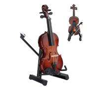 Modello di violino in miniatura in legno - Strumento musicale di violino in miniatura con stand, strumento di visualizzazione in legno | Decorazione per la casa per camera da letto, sala da studio | R