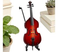 Modello di violoncello in miniatura - Statuetta in legno di faggio da 10-14 cm | Piccola scultura di strumento musicale con e supporto | Decorazione classica per desktop per violoncello |