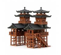 Modello Edificio Cinese per Acquario, Grande (10,3 x 6,5 x 9,5 cm) | Struttura architettonica, Ornamento Serbatoio Pesce, Arredamento Marino, Per i designer