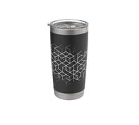 Modello esagonale con linee nerd scienza grafica Bicchiere termico in acciaio inox doppia parete