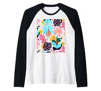 Modello esotico con frutti creativi. disegnato a mano trendy Maglia con Maniche Raglan