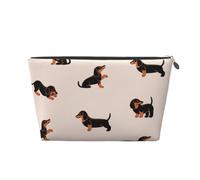 Modello felice del bassotto del fumetto, Borsa da toilette Borsa per trucco Borsa per cosmetici Borsa da toilette da viaggio portatile