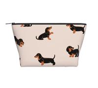 Modello felice del bassotto del fumetto, Borsa da toilette Borsa per trucco Borsa per cosmetici Borsa da toilette da viaggio portatile