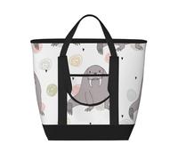 Modello foca e tricheco,Borsa porta pranzo grande capacità isolata per donne e uomini, lavoro, picnic, viaggi