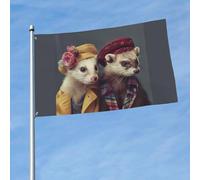 Modello francese di moda con stampa di furetti bandiera decorativa per esterni per giardino portico parete patio balcone celebrazione