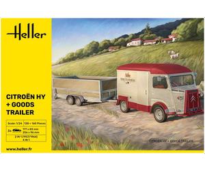 Modello Furgone Citroen Hy + Rimorchio Merci |HELLER|50331| 1:24 Modello Cha
