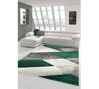 Modello Geometrico Astratto Tappeto Moderno Tappeto Soggiorno in Grigio Verde Größe 80x150 cm