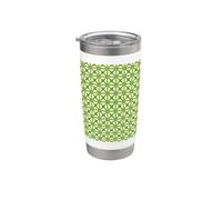 Modello geometrico in stile Mashrabiya tagliato verde medio Bicchiere termico in acciaio inox doppia parete