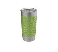 Modello geometrico in stile Mashrabiya tagliato verde medio Bicchiere termico in acciaio inox doppia parete