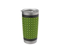Modello geometrico in stile Mashrabiya tagliato verde medio Bicchiere termico in acciaio inox doppia parete