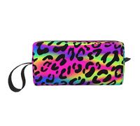 Modello geometrico luminoso al neon astratto, Borsa per il trucco Borsa per cosmetici Borsa da toilette da viaggio portatile Borsa per trucco Organizer