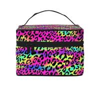 Modello geometrico luminoso al neon astratto, Borsa per il trucco Borsa per cosmetici Borsa da viaggio portatile da viaggio Astuccio per matite