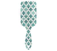 Modello geometrico piatto modello quadrifoglio pettine verde delicato per la crescita dei capelli Spazzola massaggiante per cuoio capelluto progettata per capelli fini con manico ergonomico cepillo