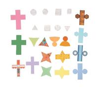 Modello geometrico trasparente da 8 pezzi, set per l'apprendimento della matematica di forme geometriche Modello geometrico educativo di forme 3D con carta geometrica pieghevole e