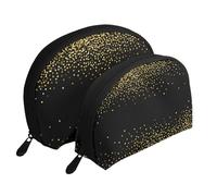 Modello glitter oro, Borsa per trucco a conchiglia Portamonete da donna Borsa da toilette piccola Borsa per cosmetici 2 pezzi