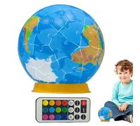Modello globale 3D Jigsaw, 3D Puzzles Global - Giocattolo per puzzle 3D a globo illuminato,Featura della luce notturna, decorazione educativa per la casa per bambini, bambini, ragazzi, ragazze, adoles