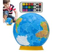 Modello Globe 3D Jigsaw, puzzle 3D Modello Globe | Giocattolo per puzzle 3D a globo illuminato - Alimentato a batteria, con decorazione della scrivania telecomandata per bambini, bambini, ragazzi, rag