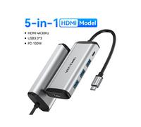 (Modello HDMI 5 in 1) Vention USB C HUB Tipo C a USB 3.0 Dock Station USB C HDMI RJ45 4K MacBook compatibile