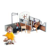 Modello Horse Stable Playset - Promuovere la Coscienza Sensoriale E Creare Ricordi Gioiosi, Modello di Stalla Di Cavallo | Educazione Modelli Animali Per La Cura Realistici Per Bambino