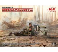 WWI British Vickers Mg Crew (Vickers Mg & 2 Figures) 1:35 Model Kit ICM