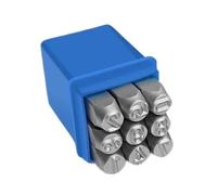 Modello in acciaio Strumento for punzonare timbri in acciaio con lettere e numeri da 3-12 mm, coltello for scalpellare codici, incisione in oro(Star 12mm)