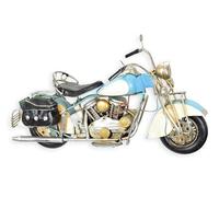Modello In Latta Nostalgia Moto Azzurro Lunghezza 37,4 Cm Moto D'epoca