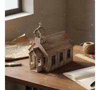 Modello in Legno di Chiesa Nessuna Colla Necessaria per Scene Militari,