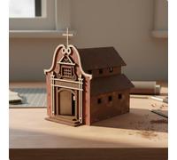 Modello in Legno di Chiesa Nessuna Colla Necessaria per Scene Militari,