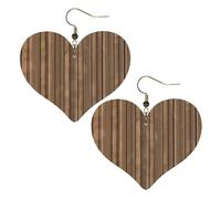 Modello in legno massello stampe eleganti orecchini a forma di cuore leggeri accessori da donna perfetti per feste e San Valentino.