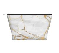 Modello in marmo bianco dorato, Borsa da toilette Borsa per trucco Borsa per cosmetici Borsa da toilette da viaggio portatile