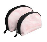 Modello In Marmo Marmo Bianco E Rosa, Borsa per trucco a conchiglia Portamonete da donna Borsa da toilette piccola Borsa per cosmetici 2 pezzi