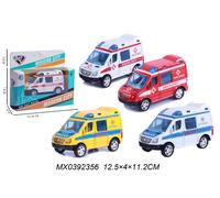 Modello in metallo di auto della polizia e ambulanza con meccanismo pull-back