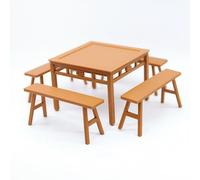 Modello in miniatura di una lunga panca, design realistico, set tavolo e panca