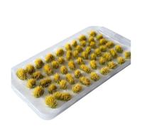 modello in miniatura Una scatola di 53 ciuffi di erba statica di dimensioni irregolari, kit modello di terreno con ciuffi di arbusti di pianura(Yellow)